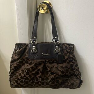 Coach Brown Logo Large Handbag